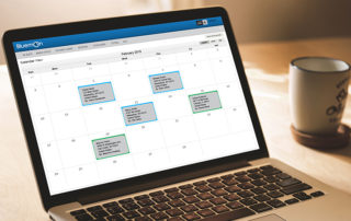 calendar software on computer screen