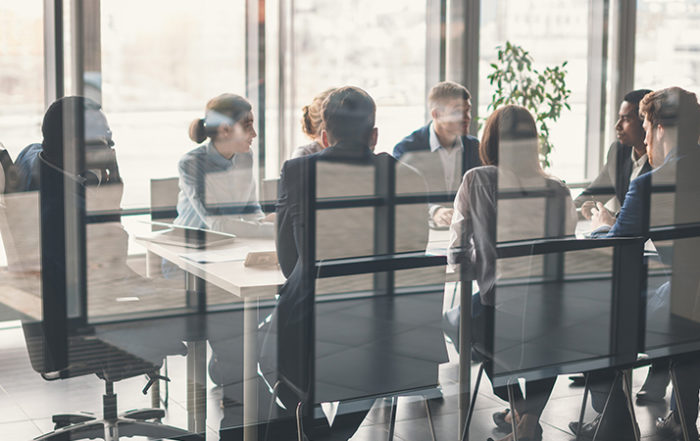 business team meeting in an office conference room