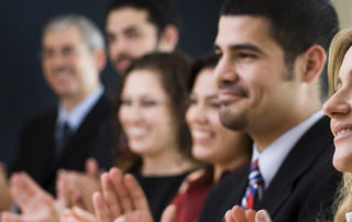 clapping after a presentation