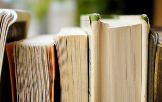 books sitting next to each other