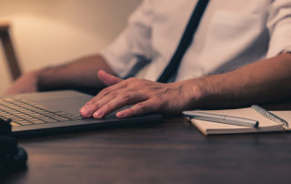 businessman working on a laptop