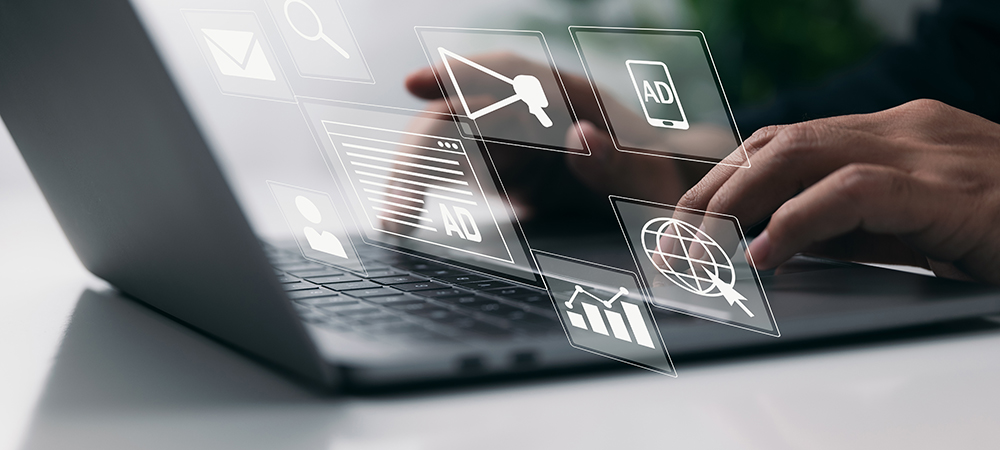 Concept of digital marketing, online advertisement, internet ad,