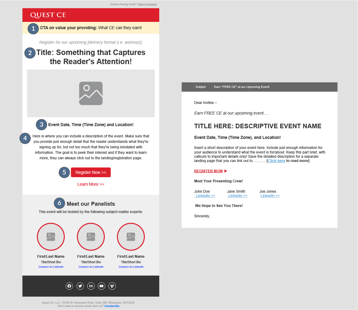 Email Invite Layout